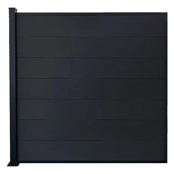 Kit clôture H1.85m PHILLY Gris Bois composite L1.87 m