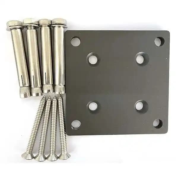 Set de fixation clôture bois composite Gris