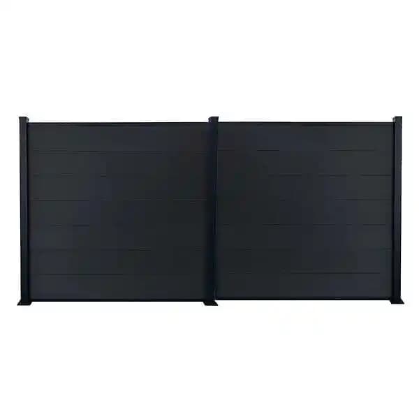 Kit clôture H1.85m PHILLY Gris Bois composite L3.81 m