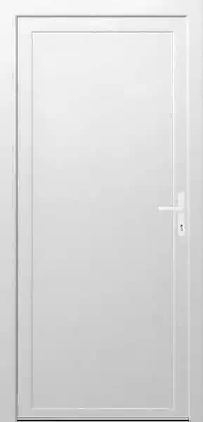 Porte de service pleine avec poussant droit - PVC - 208x86cm