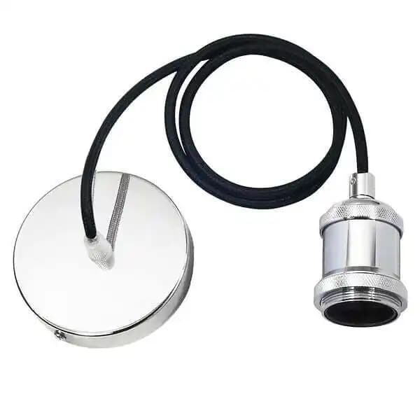 Suspension luminaire Ampoule E27 Argent Chromé Cloche - SILAMP