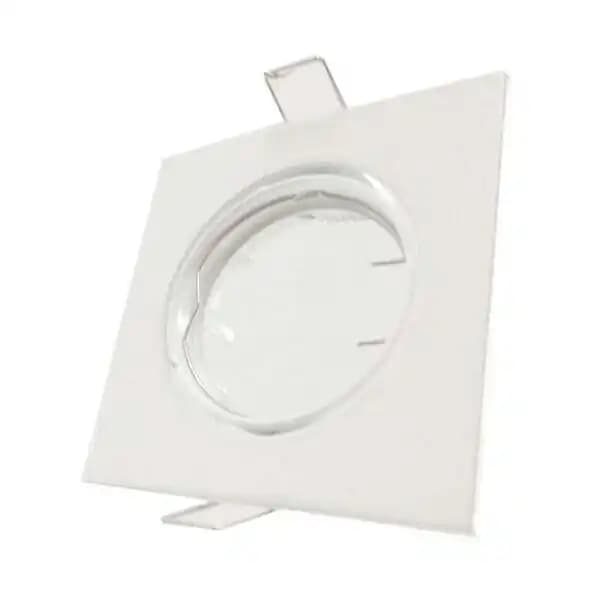 Support Spot Encastrable GU10 LED Orientable Carré BLANC (Pack de 10) - SILAMP
