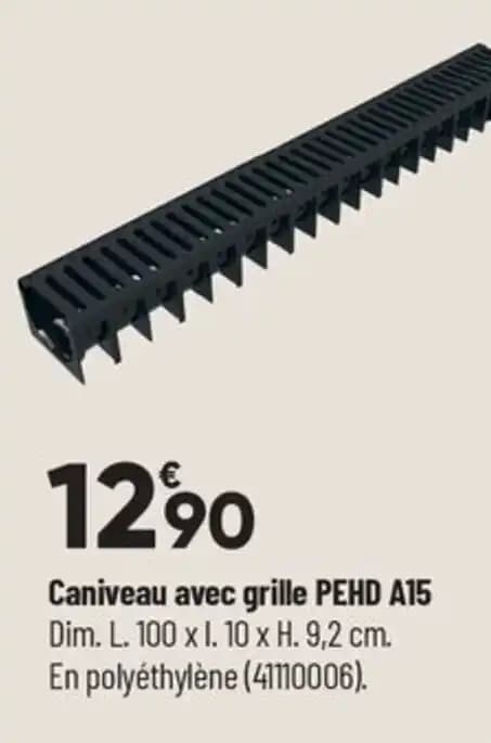 Caniveau avec grille PEHD A15