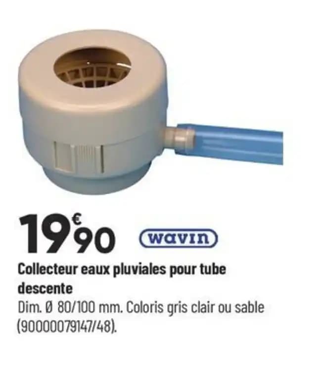 Collecteur eaux pluviales pour tube descente