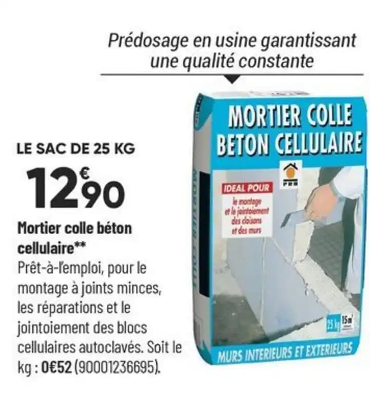 Mortier colle béton cellulaire**