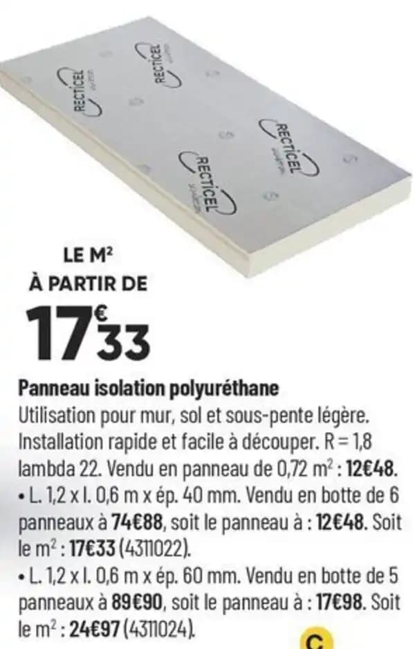Panneau isolation polyuréthane
