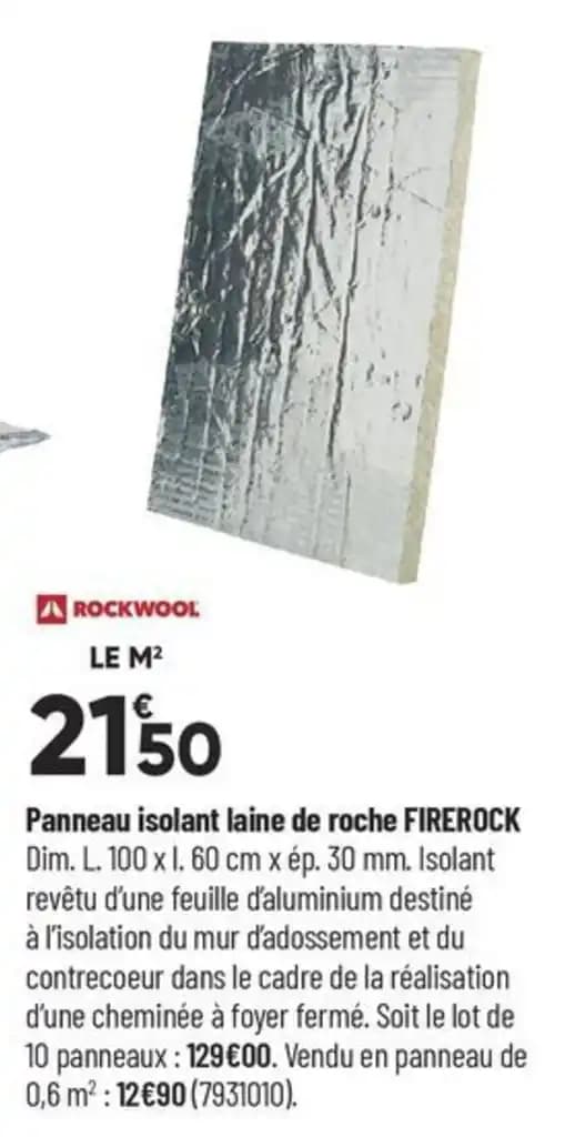Panneau isolant laine de roche FIREROCK