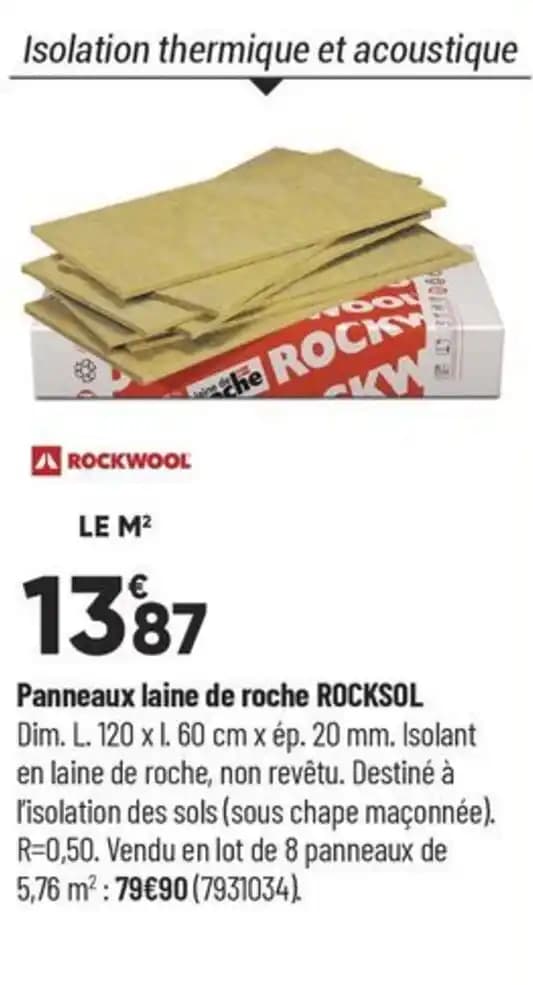 Panneaux laine de roche ROCKSOL