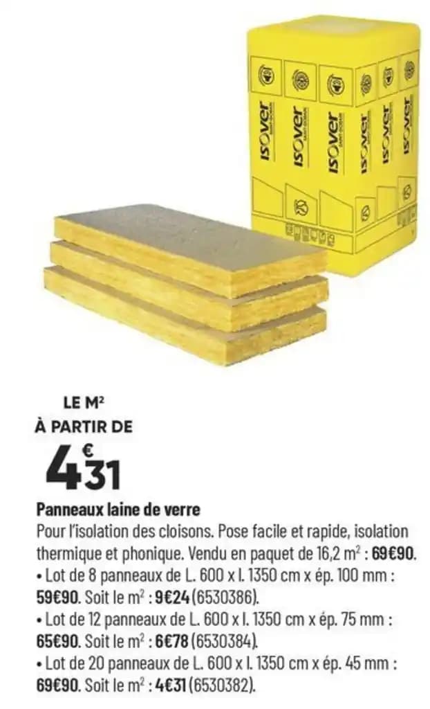 Panneaux laine de verre