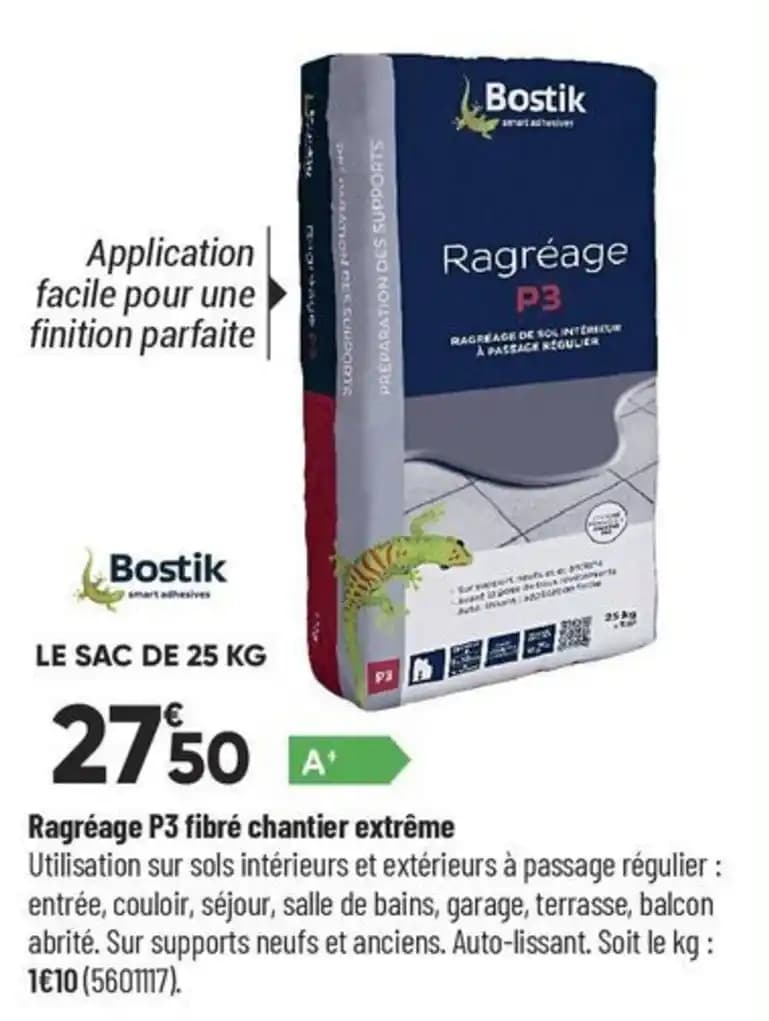 Ragréage P3 fibré chantier extrême