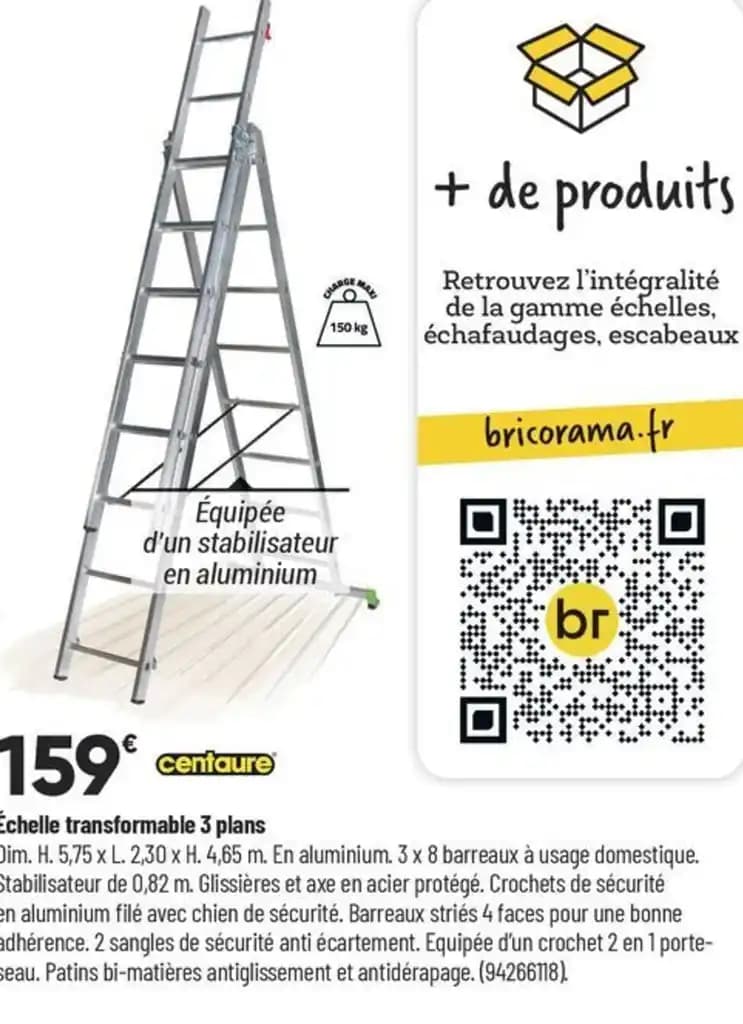 Échelle transformable 3 plans