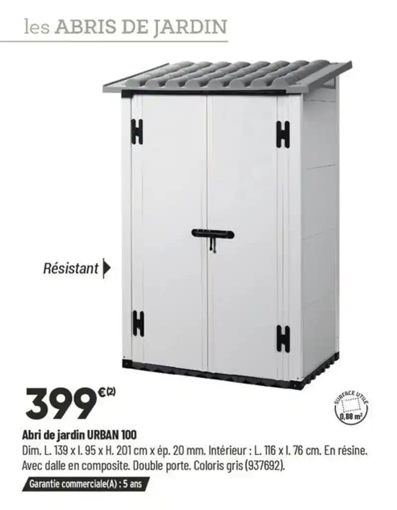 Abri de jardin URBAN 100