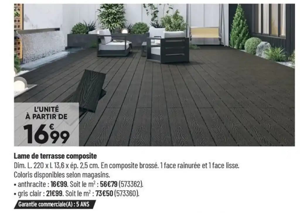 Lame de terrasse composite