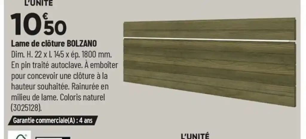 Lame de clôture BOLZANO