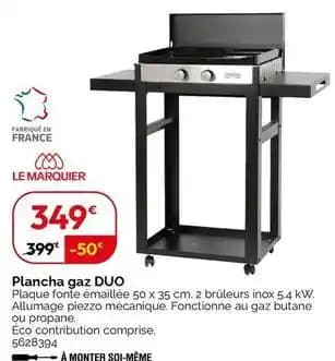 Plancha gaz duo