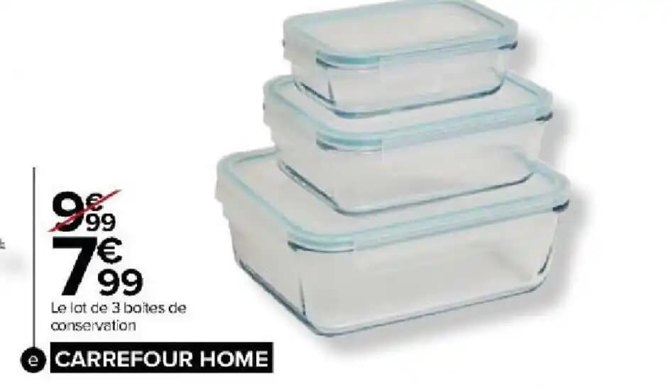 Lot de 3 boites de conservation