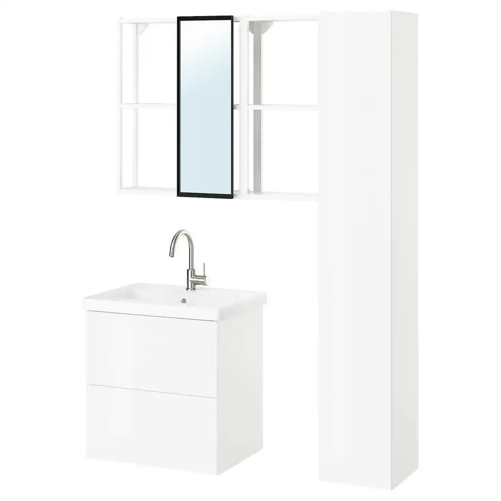 Enhet Salle de bain, blanc/brillant blanc, 64x43x65 cm