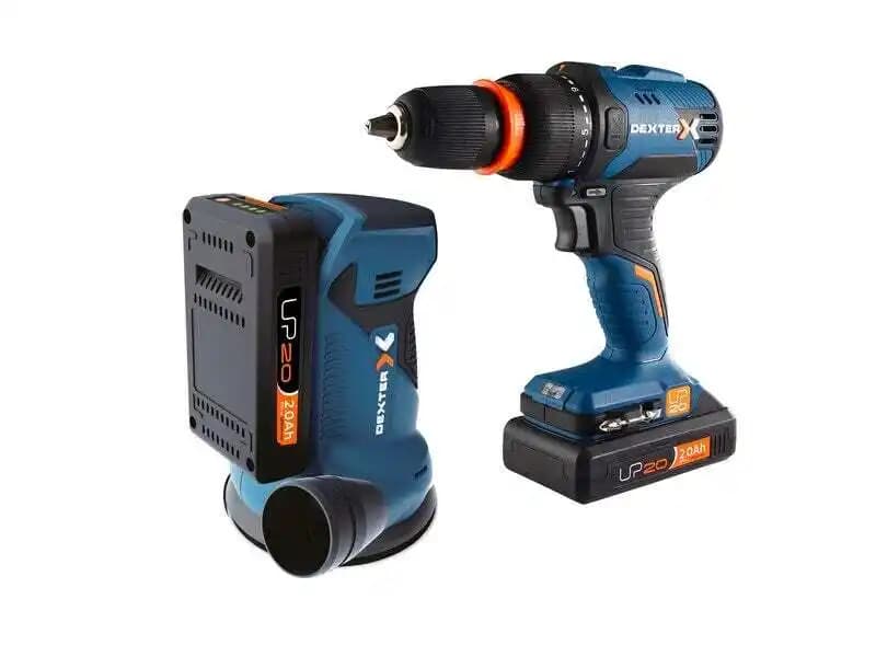 Pack de 2 outils sans fil DEXTER, 20 V 2 Ah, 2 batteries