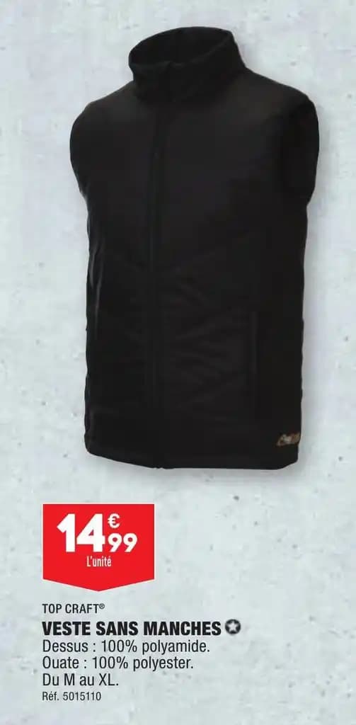 TOP CRAFT® VESTE SANS MANCHES