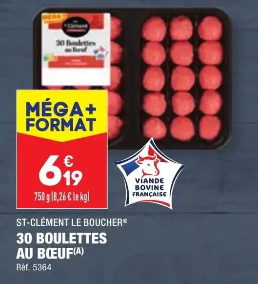 ST-CLÉMENT LE BOUCHER® 30 BOULETTES AU BŒUF(A)