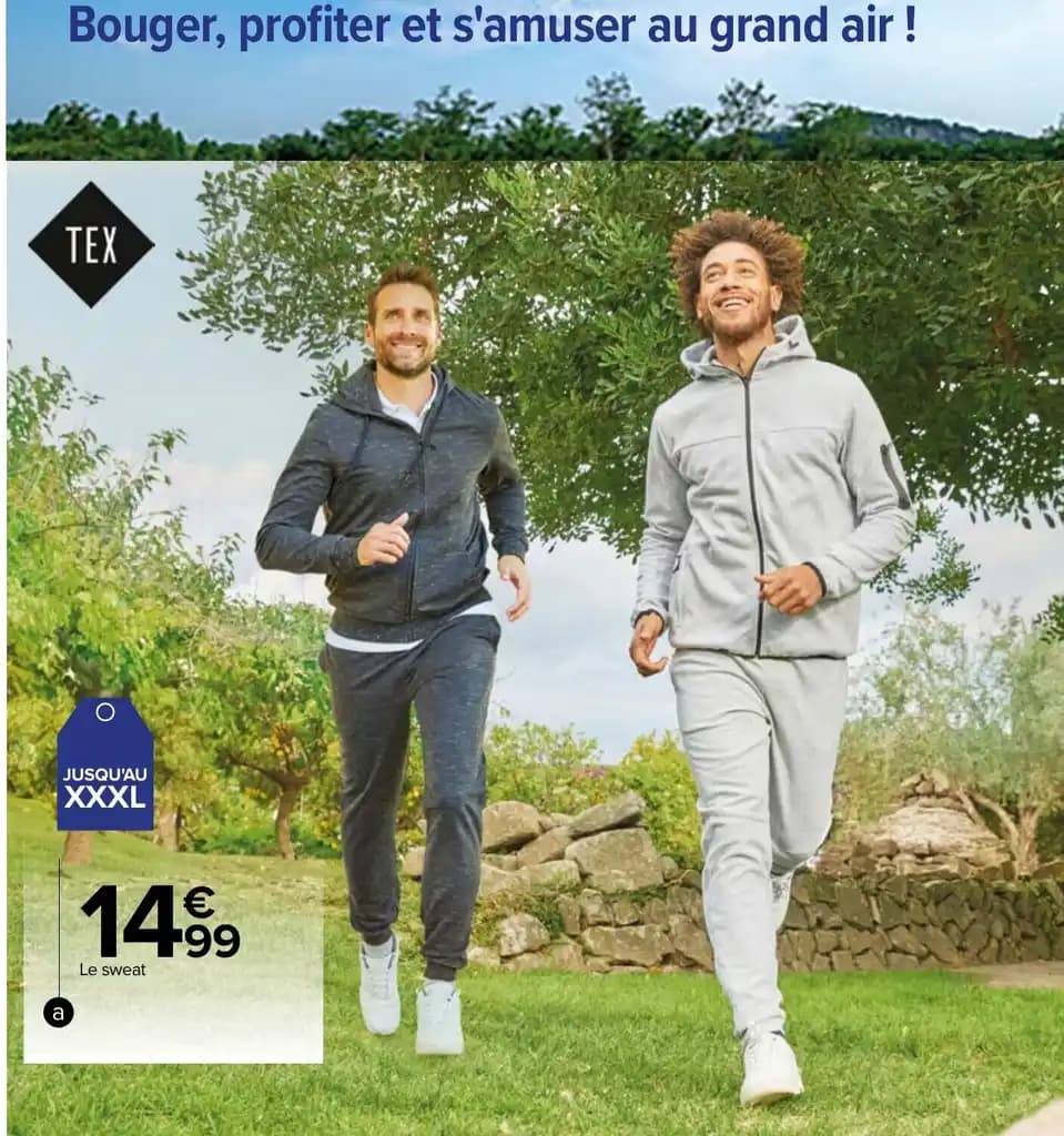 Sweat sport homme 82% coton