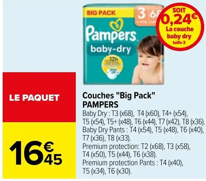 Couches "Big Pack" PAMPERS