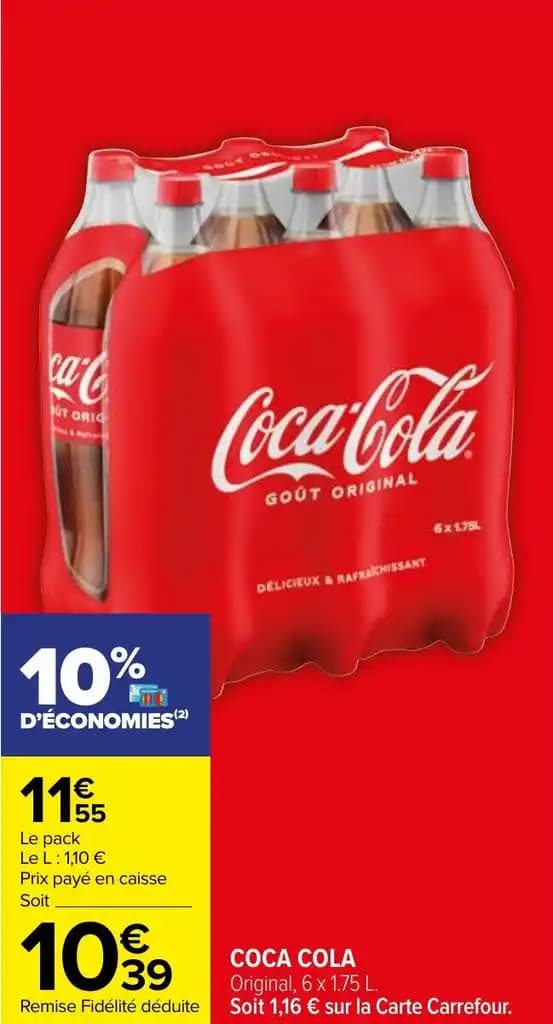 COCA COLA Original, 6 x 1.75 L.
