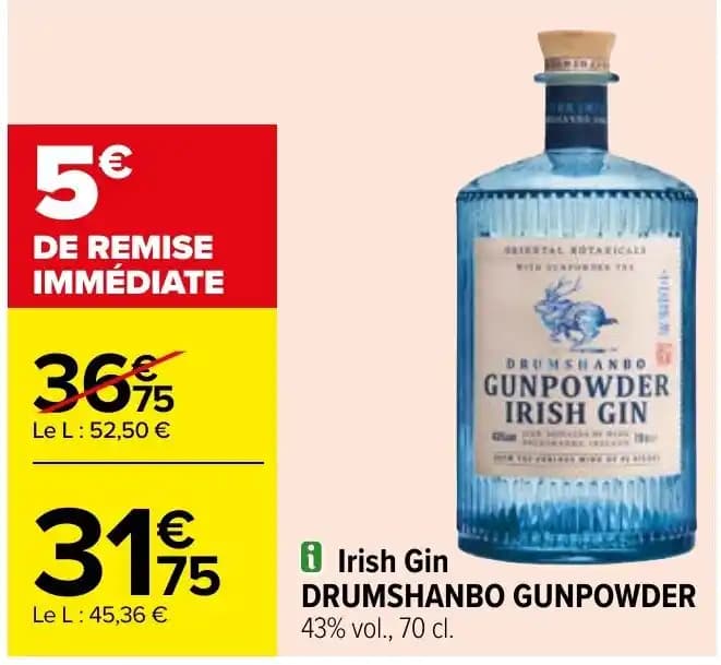 Irish Gin DRUMSHANBO GUNPOWDER 43% vol., 70 cl.