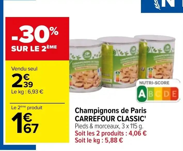 Champignons de Paris CARREFOUR CLASSIC'