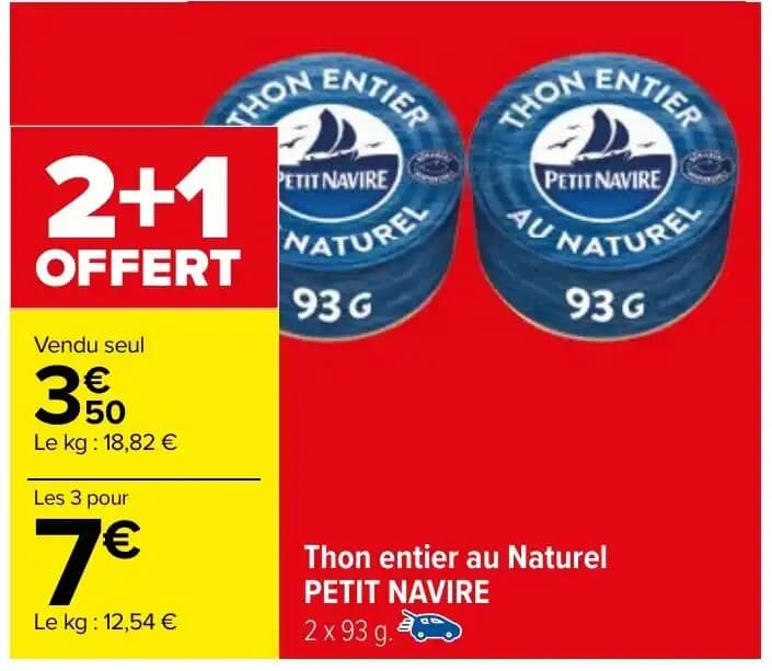 Thon entier au Naturel PETIT NAVIRE