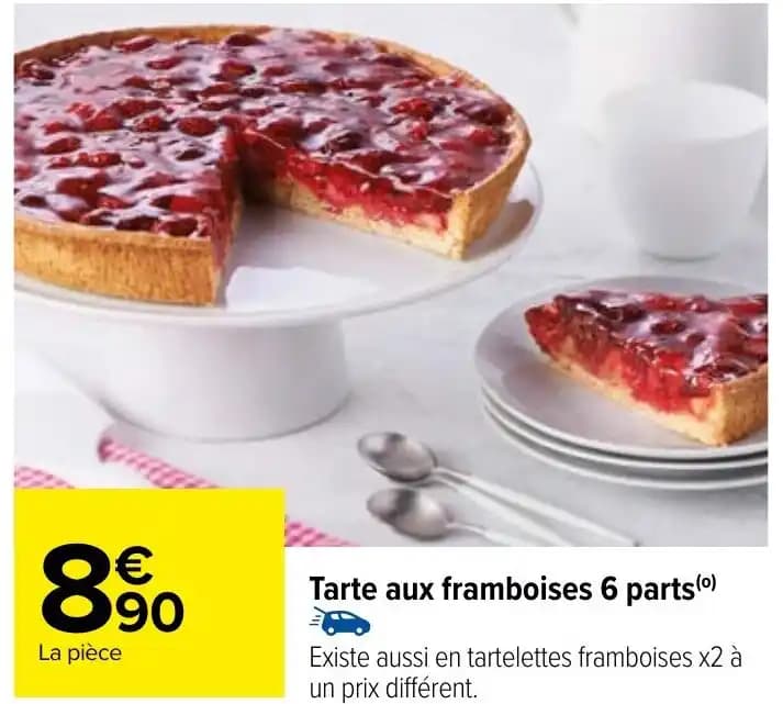 Tarte aux framboises 6 parts (0)