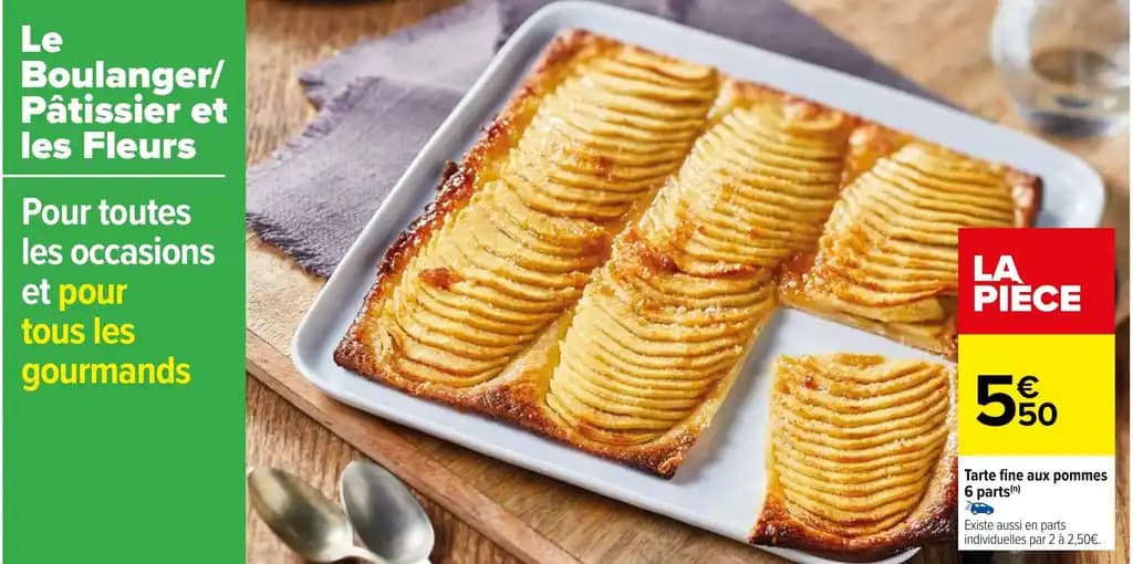 Tarte fine aux pommes 6 parts (n)
