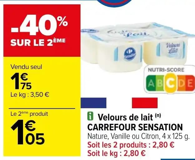i Velours de lait (n) CARREFOUR SENSATION