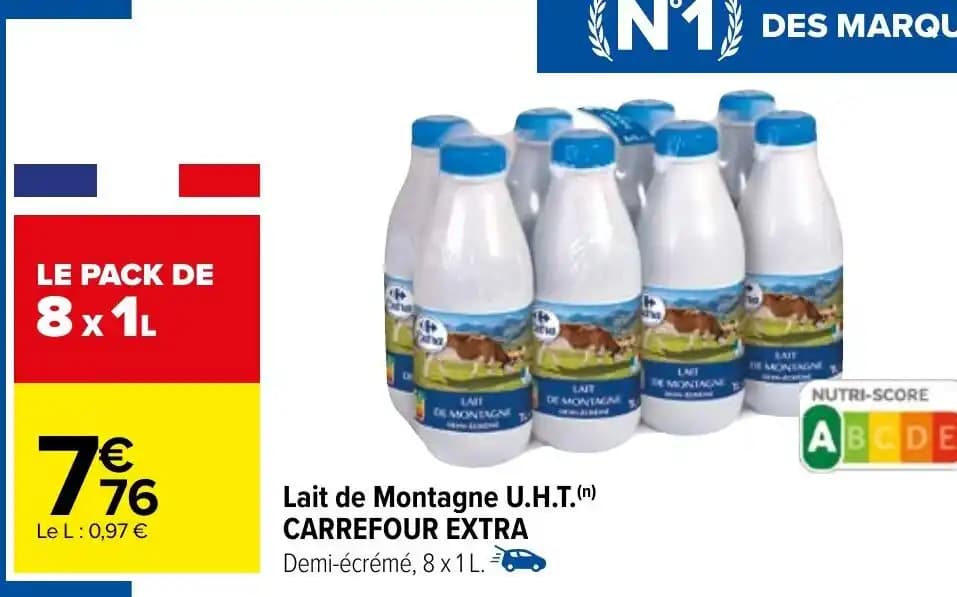 Lait de Montagne U.H.T.(n) CARREFOUR EXTRA