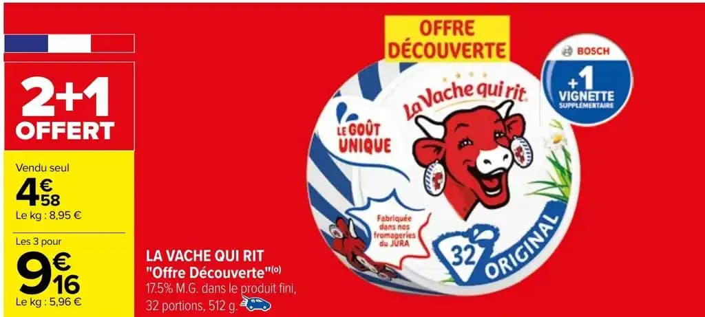 LA VACHE QUI RIT "Offre Découverte"(0) 17.5% M.G. dans le produit fini,