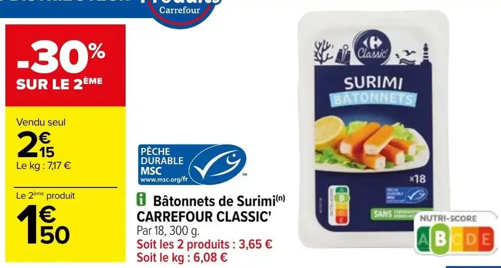 i Bâtonnets de Surimi(n) CARREFOUR CLASSIC'