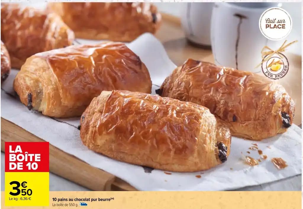 10 pains au chocolat pur beurre (m)