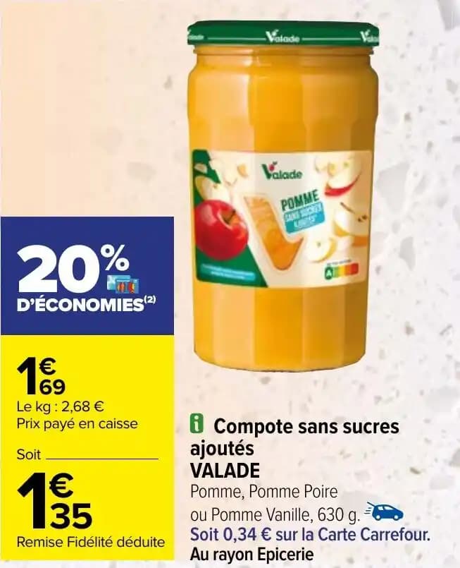 iCompote sans sucres ajoutés VALADE