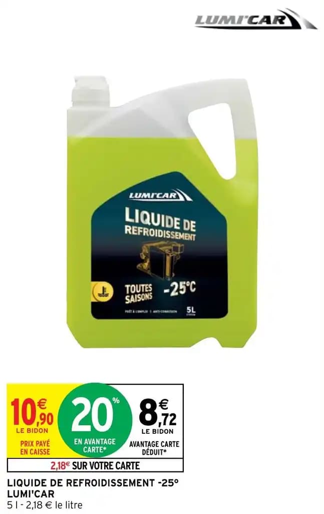 LIQUIDE DE REFROIDISSEMENT -25° LUMI'CAR