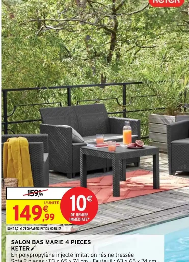 SALON BAS MARIE 4 PIECES KETER