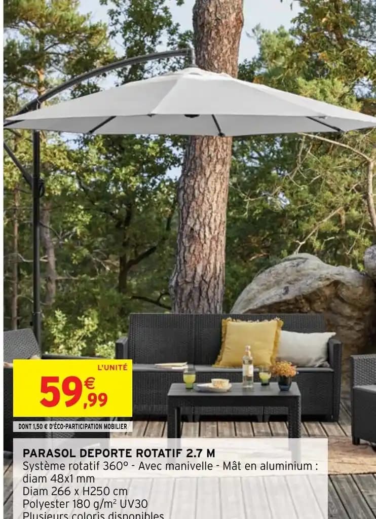 PARASOL DEPORTE ROTATIF 2.7 M