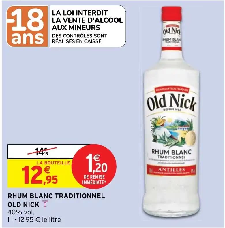 RHUM BLANC TRADITIONNEL OLD NICKY