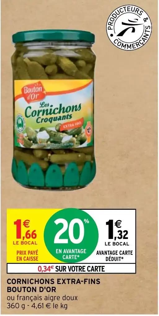 CORNICHONS EXTRA-FINS BOUTON D'OR