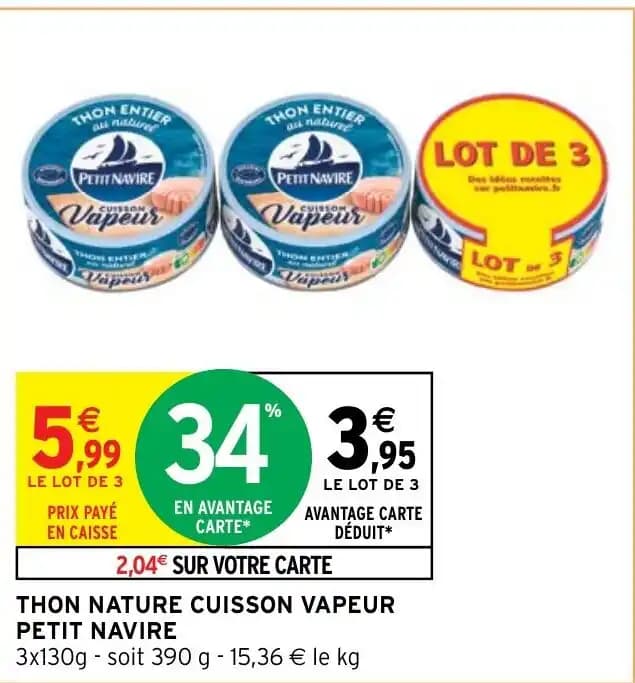 THON NATURE CUISSON VAPEUR PETIT NAVIRE