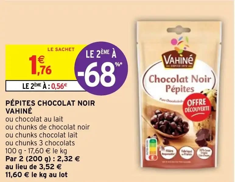 PÉPITES CHOCOLAT NOIR VAHINÉ