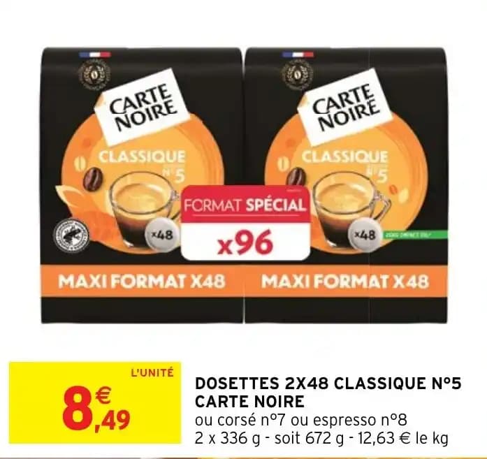DOSETTES 2X48 CLASSIQUE N°5 CARTE NOIRE