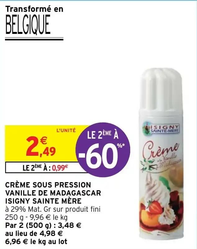 CRÈME SOUS PRESSION VANILLE DE MADAGASCAR ISIGNY SAINTE MÈRE