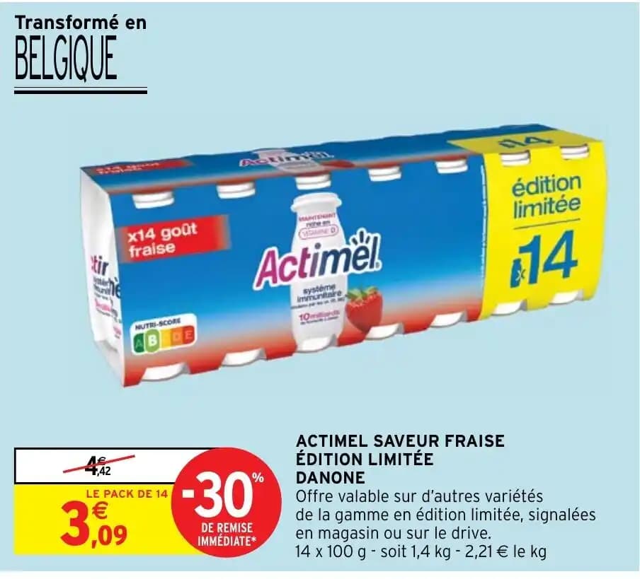ACTIMEL SAVEUR FRAISE ÉDITION LIMITÉE DANONE