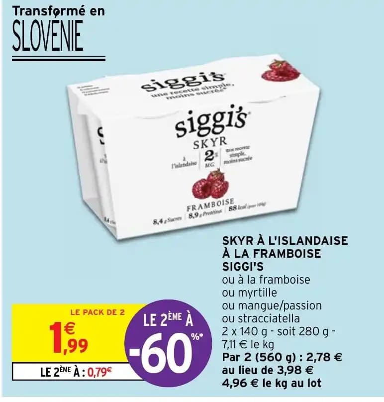 SKYR À L'ISLANDAISE À LA FRAMBOISE SIGGI'S