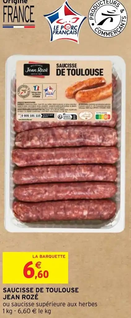 SAUCISSE DE TOULOUSE JEAN ROZÉ